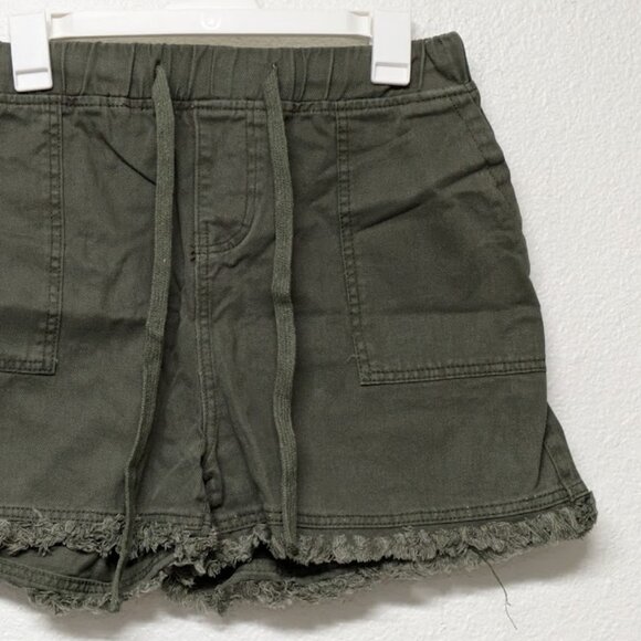 Basico Gray Drawstring-Waist Pocket Denim Shorts with Frayed Hem Edge - XXL - Picture 3 of 8
